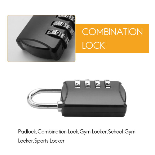 Combination-Padlock 4-Digit-Gym-Locker-Lock - 4 PCS Resettable Combo Lock for Toolbox School Employee Locker 2