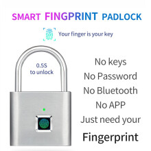 2X Fingerprint Padlock,Portable Anti-Theft USB Charging Fingerprint Lock for Lockers, Suitcases, Backpacks Etc