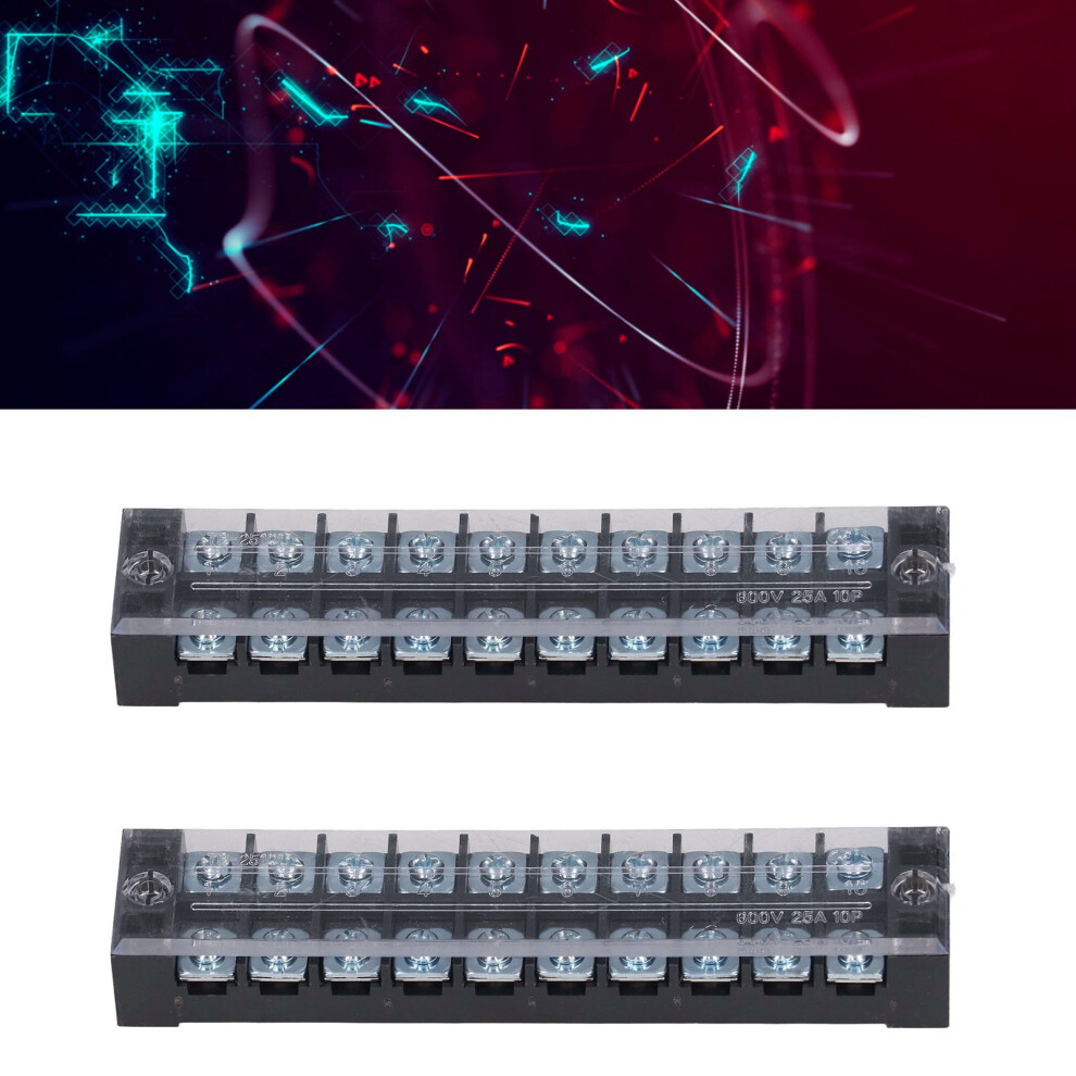 Dual Row High Current Terminal Strip 25A 600V With Cover 10P 9341388160902
