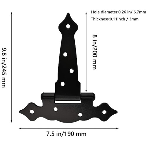 Porta Cerniere 8Pollice Strap Cerniere Capannone Cerniere Della Porta Barn Cerniere per Legno Steccati Cerniere 4 Pezzi 1