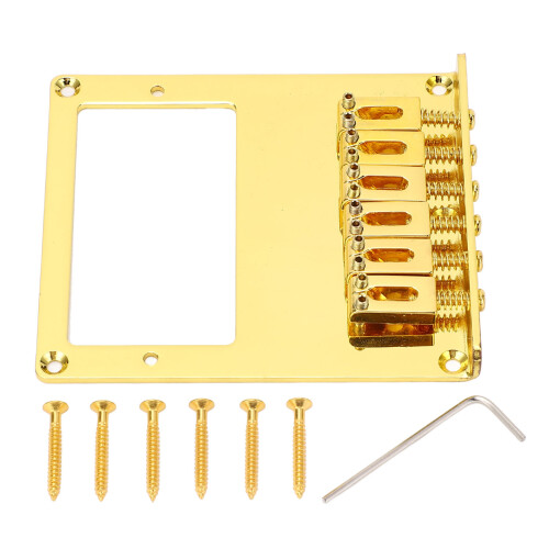 Pont Telecaster doré à 6 cordes, trous pour double micro 1