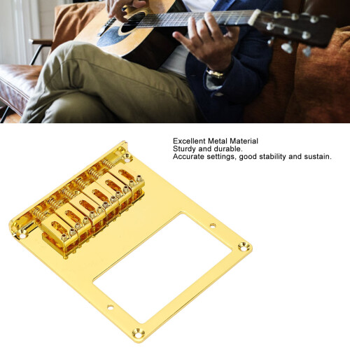 Pont Telecaster doré à 6 cordes, trous pour double micro 2