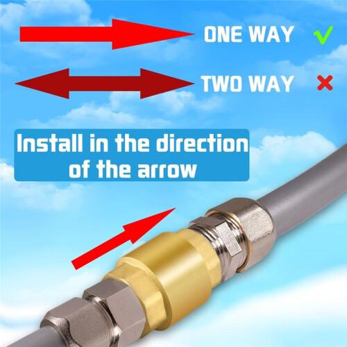 2PCS 1 Inch NPT Female Thread Spring Check Valve, Solid Brass Non Return One Way Horizontal Check Valve for Well, Pump 2