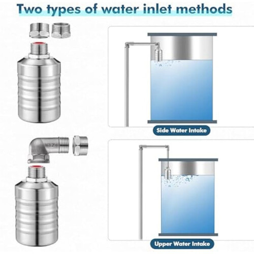 Float Valve 1/2 to 3/4 Inch Water Float Valve Auto Shut Off Water Tank Float Automatic Water Level Control Float Valve 1
