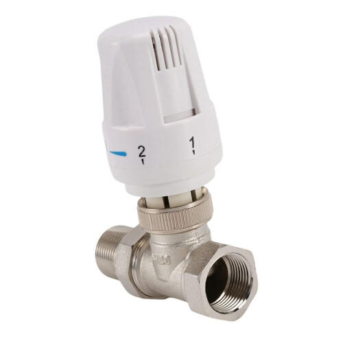 5X Válvula de Radiador Termostática de Latão de 3/4 Polegadas Reta Tipo DN20 Válvula de Controle Automático de Temperatura Aquecimento de Piso 2