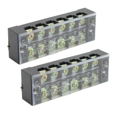 Pre Insulated Jumper Block Dual Row Terminal Block6Position Screw Terminal Strip With Protection Cover High Voltage Resistance Flame Retardant