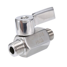 316 Stainless Valve - 1/4 Inch NPT Thread Male Small Valve (1/4Inch Male&Male)