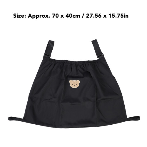 Multifunctional Stroller Cargo Bag with Bottle & Nappy Storage Black 1