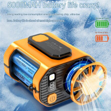 Waist-Mounted Fan Cooling High-Temperature Outdoor Work Room Welding Site Portable Waist-Mounted Fan Orange