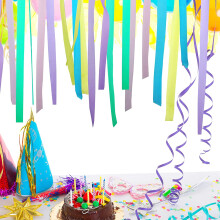 10 Rolls Pastel Rainbow Crepe Paper Streamers Birthday Party Decoration Paper for Wedding Festival Ornament Supplies