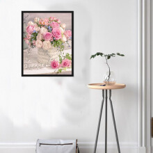 Hel Rund Borr DiamantmåLning Korsstygn " Rose" Blommor DIY Rhinestone Broderi Heminredning Presenter