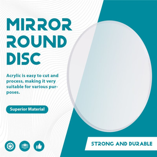 Transparent 3mm thick Mirror Acrylic round Disc Diameter:85mm 1