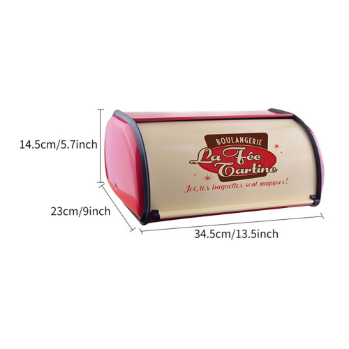 Large Red Metal Bread Box - Spacious, Sealed, Easy to Clean 1