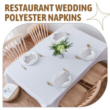 10Pcs 48X48cm Polyester Cloth Napkins for Restaurant Wedding Banquet Dinner Party, Silver Gray
