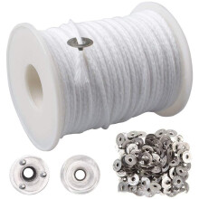 Organic Cotton Yarn Flame Stability Candle Making Kit Braided Wick Spool With Metal Candle Wick Holders