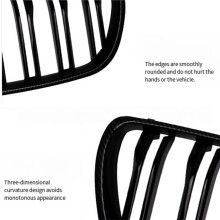 Gloss Black+Carbon Fiber Car Double Front Kidney Grille Grill for X3 E83 2007-2010