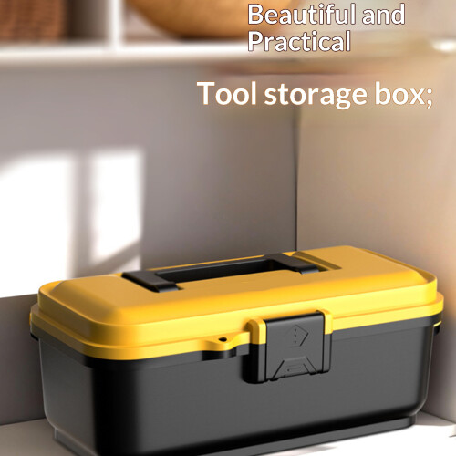 Camping Storage Box Lightweight for-Black and yellow small 1