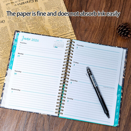 2026 Daily Planner Organizers Notebook-Pink and white flowe 2