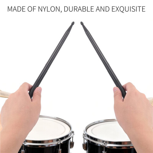 Pair of 5A Drumsticks Nylon Stick for Drum Set  Professional Black 1