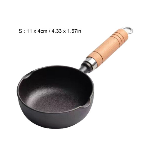 Cast Iron Pot Non Stick Frying Pan 11 x 4cm Even Heating Kitchenware 1