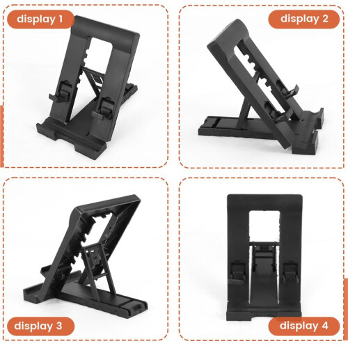 Desktop Tablet Computer Stand Multi-Stage Foldable Portable Desktop Student Learning Machine Stand for  (Black)
