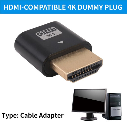 -Compatible 4K Dummy Plug with LED Light for  Cards, PC Accessories,Desktop/Laptop Vistual Display Adapter C 1