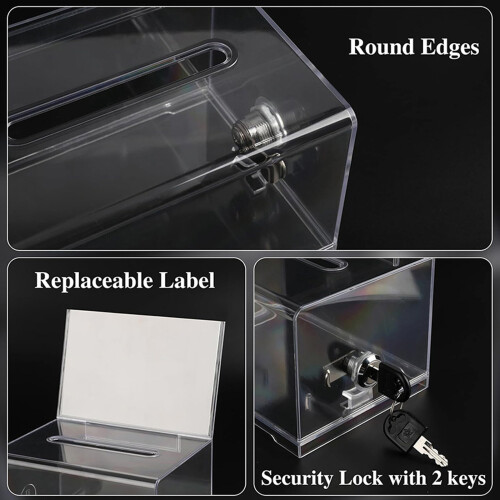 Plastic Ballot Box Clear Confidential Storage Case for Voting 1