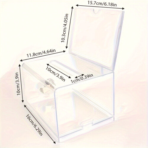 Voting Box Plastic Transparent Secure Lock Portable Suggestion 2
