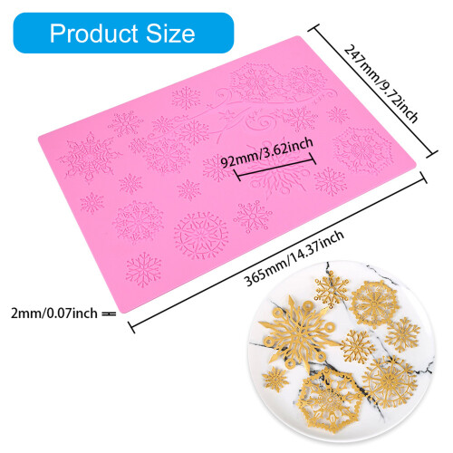Snowflake Lace Pattern Silicone Decorating Molds For Cake Border 2