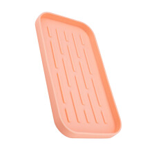 Silicone Dish Drying Mat Pink 25.4x13.4cm Non-Slip Drain Tray