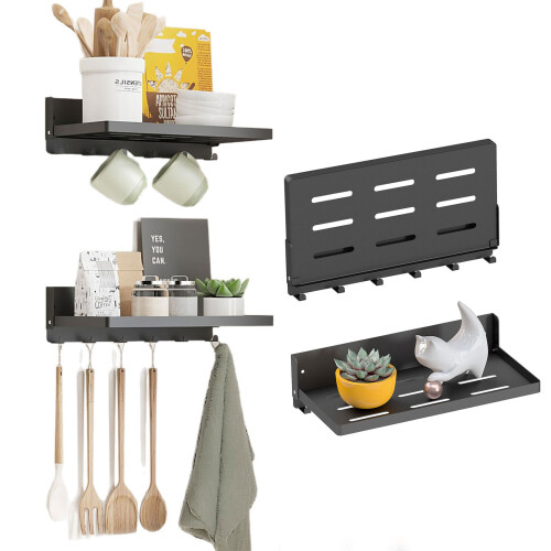 Carbon Steel Foldable Shelf With Hook And Platform For Wall-1 1