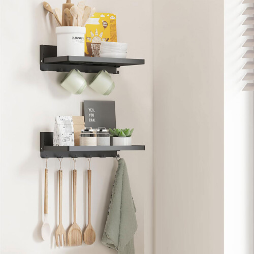 Carbon Steel Foldable Shelf With Hook And Platform For Wall-1 2