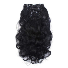 Heat Resistant Clip In Hair Extensions Full Head Synthetic Fibers Lifelike Texture Lightweight Comfort Stay Put Liner System Easy To Carry Dual Side