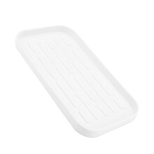 Silicone Dish Drying Mat with Raised Edges, White, 25.4x13.4x1.7cm