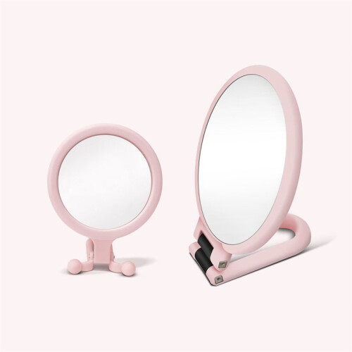 10X Handheld Magnifier, Double Sided Folding Makeup Mirror, Portable Handheld Mirror with Adjustable Handle() 2