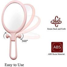 10X Handheld Magnifier, Double Sided Folding Makeup Mirror, Portable Handheld Mirror with Adjustable Handle()