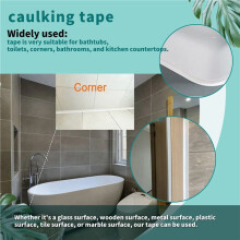 White Caulk Tape Waterproof Self Adhesive, Toilet Caulk Sealant Tape, Bathtub Caulk Sealing Strip Tape-3.2M