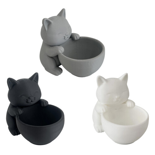 Pot de fleur de plante charnue d'océan de chaton en-Gris 1