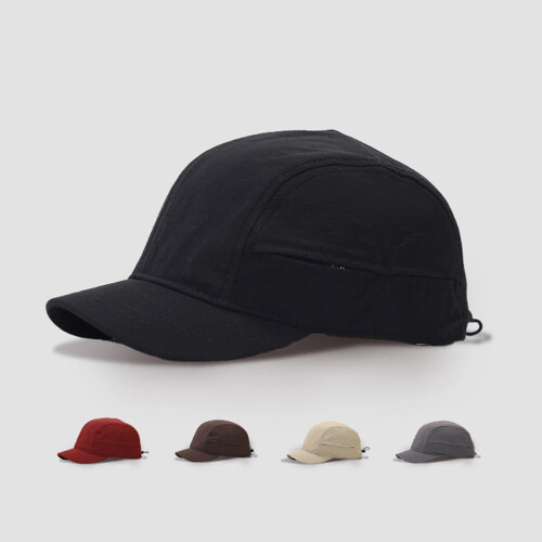 Polyester Short Brims Baseball Cap Sun Protections-Dark Grey 2 2