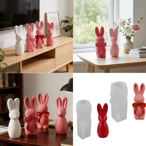 Osterhasen Silikon-Kerzenform, flexible entformbare-Jackrabbit 2