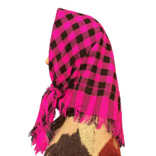 Protections solaires d'écharpe en tricot-rose rouge noir