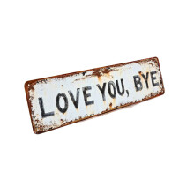 Plaque métallique rétro Love You Bye, Art mural, ajoute de la-S