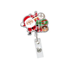 Kerstbadgehouder met metalen zakclip sleutelhangeraccessoire-1