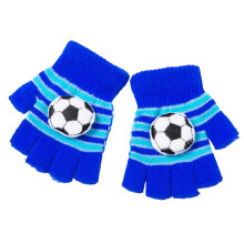 Weiche Plüsch-Kinderhandschuhe mit Bärenohren, leicht zu-Blau