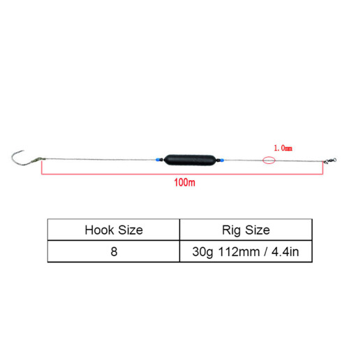Catfish Float Rig with Wooden & PE Line, Size 8, Single Hook Bait Tackle 1
