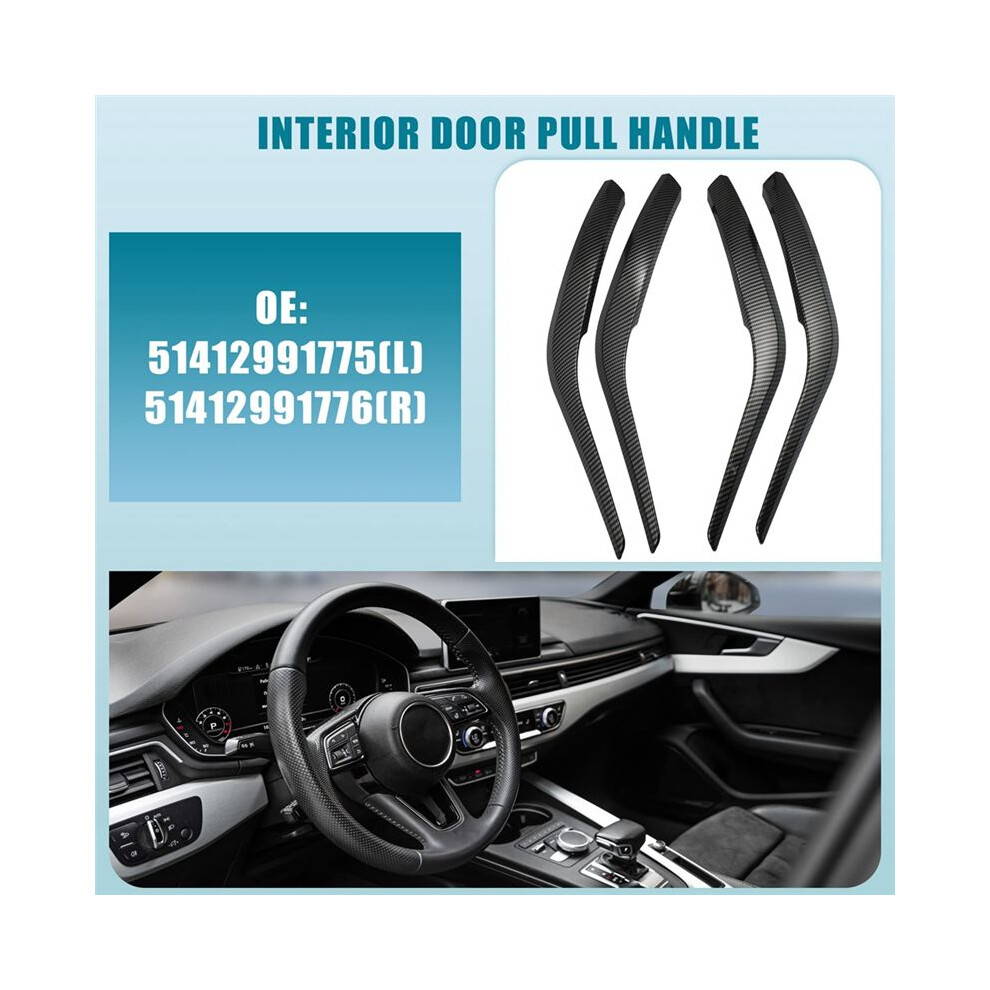 Car Inner Door Handle Pull Panel Cover For X1 E84 2010-2015 Replace 51412991775 51412991776 Carbon Fiber Pattern 6033301756394