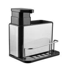 Kitchen Soap Distributor with Sink 3-In-1 Sponge Rack Kitchen Sink Tray Drainage Rack