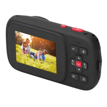 Cámara digital de 72 MP con pantallas duales de 2.5K, autoenfoque y zoom de 16x, negro
