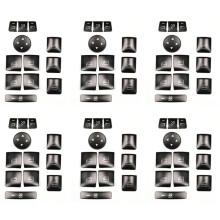 72PCS Car Door Armrest Window Button Trim Cover Sticker for GLK ML GL A B C E G Class W204 X166