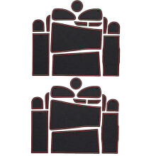 2X Anti-Slip Rubber Gate Slot Cup Mat for Prius 30 XW30 ZVW30 2010-2015 Door Mat Accessories Stickers Red
